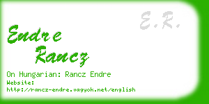 endre rancz business card